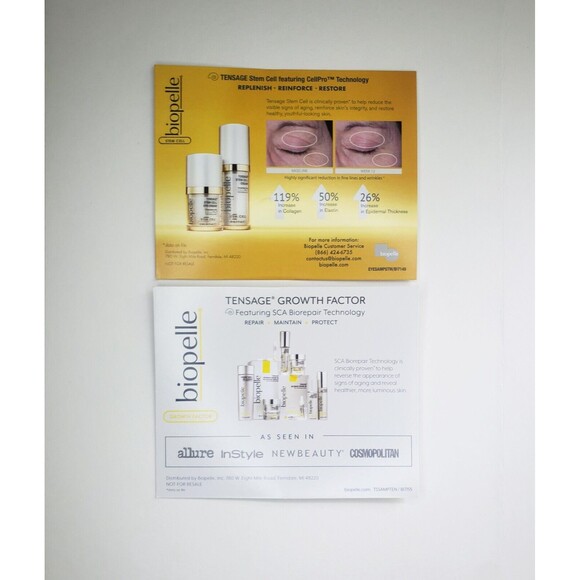 Biopelle Skin Care Mini Samples Tensage: (1) Stem Cell Eye Cream (1) Daily Serum - Picture 2 of 2